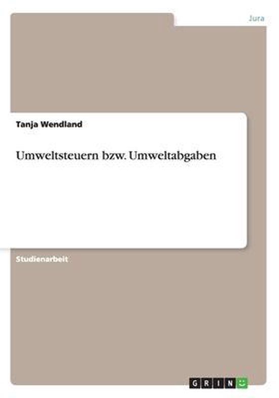 Umweltsteuern bzw. Umweltabgaben - cover