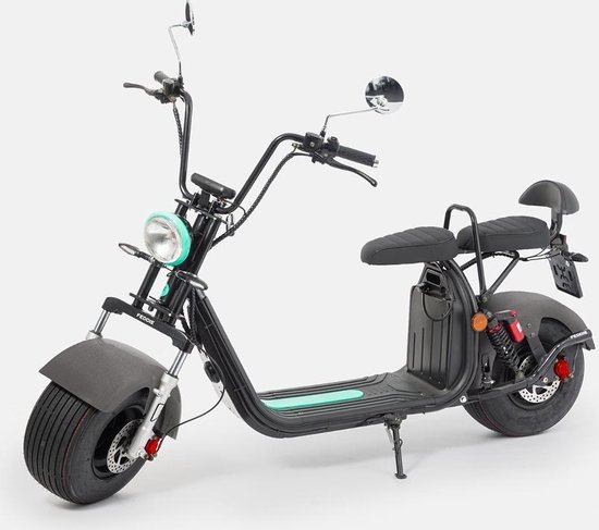 Feddie - Elektrische Scooter - Zwart - 100% Elektrisch - Dikke banden  scooter - 2 Persoons | bol.com