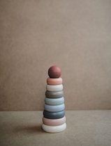 Mushie Stacking Tower Original - Stapelring toren Pastel - Speelgoed - Stapeltoren - Stapelringen