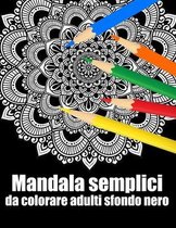 Mandala semplici da colorare adulti sfondo nero