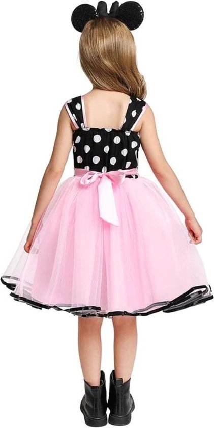 Minnie Mouse, jurkje, stippen, zwart, roze (mt 80/86) | bol.com