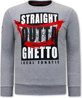 Heren Sweater - Straight Outta Ghetto - Grijs