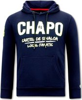 Hoodie Heren Print - El Chapo - Blauw / Navy