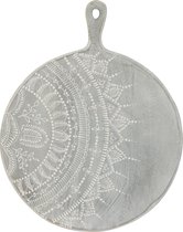 J-Line Snijplank Rond Mango Hout Grijs Washed Large