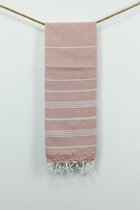 Ephemeris Pesthemal (Hamamdoek) met Fransjes 100% Katoen 100x180 cm ROZE