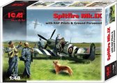 1:48 ICM 48801 Spitfire Mk IX with Raf Pilots Plastic Modelbouwpakket