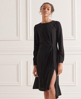 Superdry Dames Ecovero Twist jurk met lange mouwen