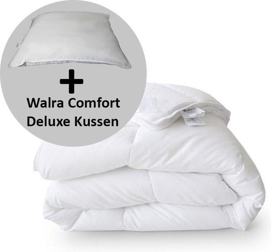 Walra Comfort Deluxe 4-seizoenen Dekbed + Hoofdkussen - Eenpersoons -  140x220 cm | bol.com