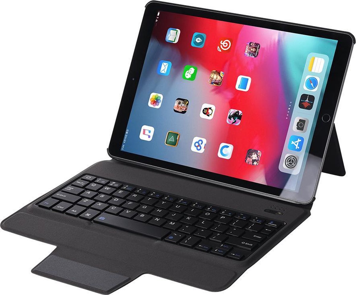 Maxxions iPad toetsenbord 10.2 inch - Bluetooth Tablet Toetsenbord met Hoes - Toetsenbord en hoesje in één - Zwart