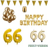 66 jaar Verjaardag Versiering Pakket Goud