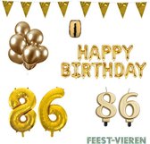 86 jaar Verjaardag Versiering Pakket Goud
