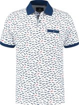 Chris Cayne - Polo - Allover print - Heren - Poloshirt - Wit - Maat L