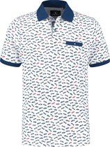 Chris Cayne - Polo - Allover print- Heren - Regular Fit - Wit - Maat M
