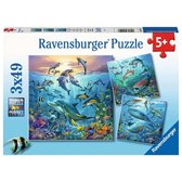 Ravensburger puzzel Dieren in de Oceaan - 3x49 stukjes - kinderpuzzel