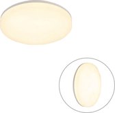 QAZQA Plater - Moderne LED Plafondlamp met Bewegingsmelder | Bewegingssensor | sensor - 1 lichts - Ø 278 mm - Wit - Buitenverlichting