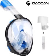 Duikmasker Transparant | Full face Duikbril met Snorkel | Snorkelset Transparant - Snorkelmasker | Inc. GoPro aansluiting | Snorkelset | Maat L/XL