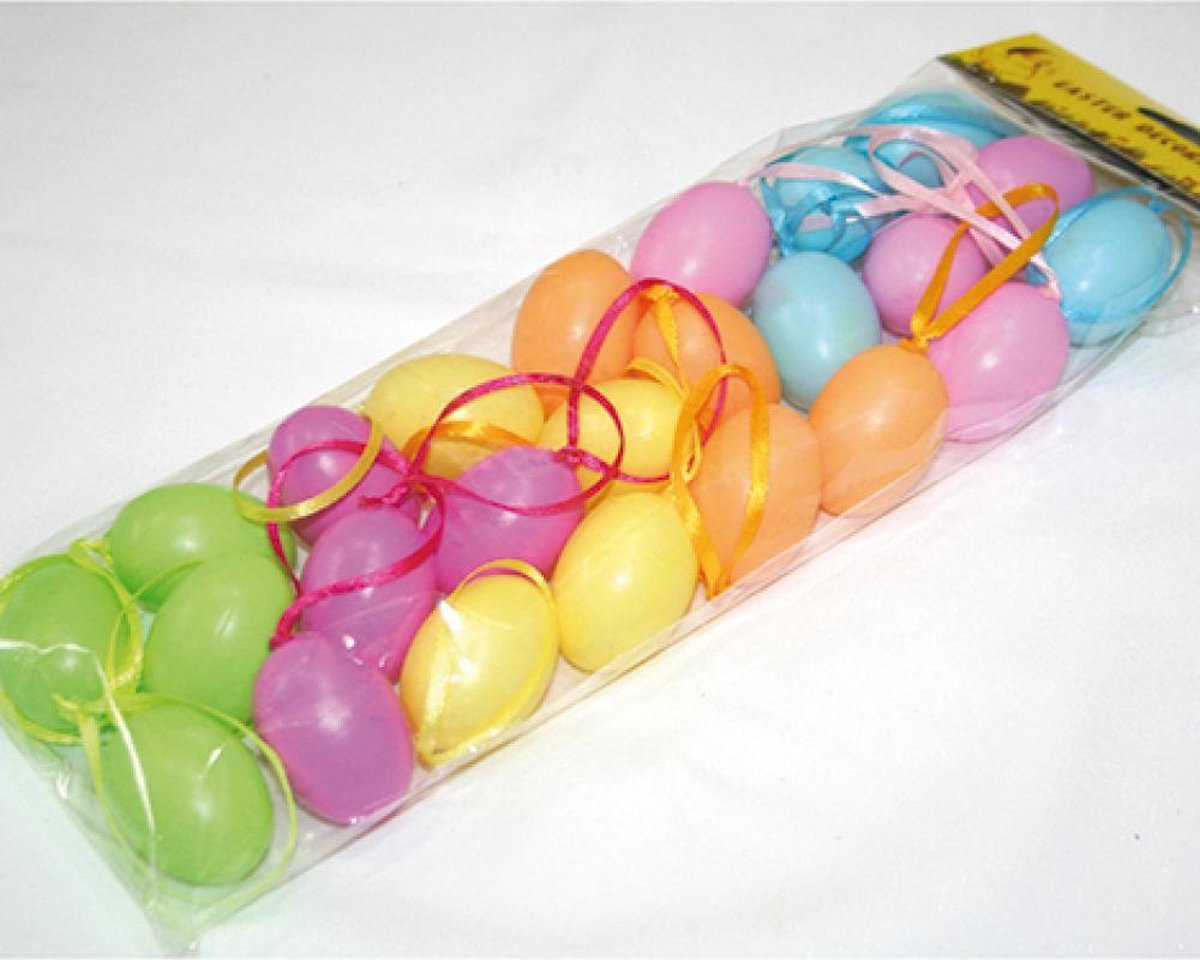 Pasen, paaseieren | 4 cm | set van 24 | pastelkleuren | decoratie
