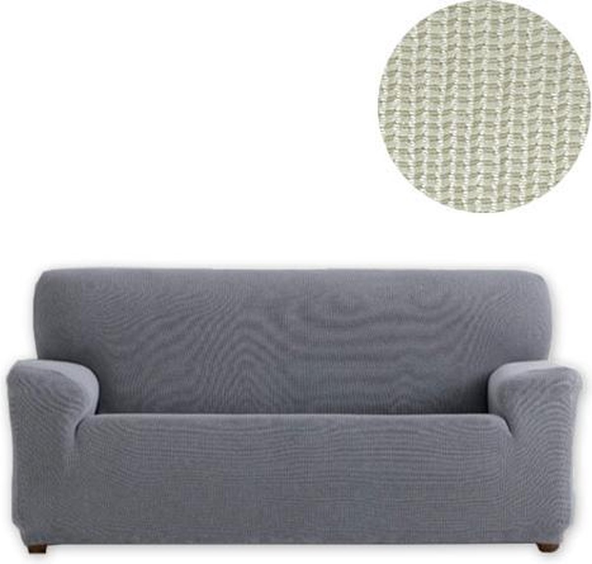 Belmarti® Bankhoes Kreta - 220cm - 250cm breed - Ivoor - Voorgevormde elastische hoezen met mooie pasvorm - Premium kwaliteit uit Europa