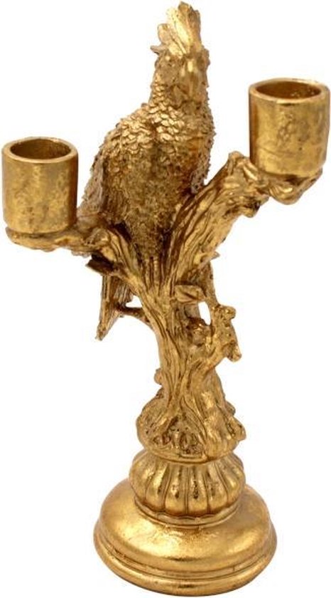 Candle Holder Kandelaar Kaars parrot papegaai goud gold interieur design woon decoratie