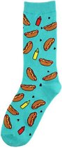 Hotdog blauw sokken - Unisex - One size fits all - Hotdog blauw cadeau - Cadeau voor mannen en vrouwen