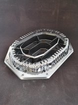 zeshoekig menuschaal met deksel 2st/pak - Herbruikbaar - 7 vakken - tapasbakje - feestbakje met deksel - picknickbakje 2st - hexagonal meal tray with lid 2pc - Reusable - 7 compartments  - ta