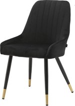 Sortio Home - Eetkamerstoel Romy - Zwart - Velvet