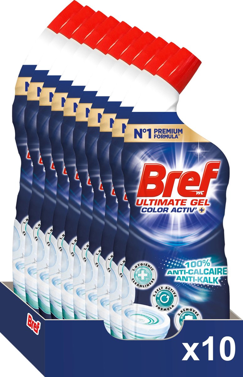 Goedkoopste Bref Toiletreiniger - Ultimate Gel Color Actief Ocean - Voordeelverpakking 10x700ml