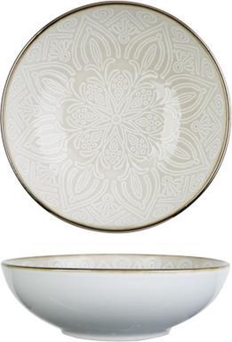 Cosy en Trendy Murano Diep Bord Beige 18,5 cm - Set van 6 stuks - Vintage