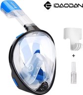 Duikmasker Transparant | Full face Duikbril met Snorkel | Snorkelset Transparant - Snorkelmasker | Inc. GoPro aansluiting | Snorkelset | Maat S/M