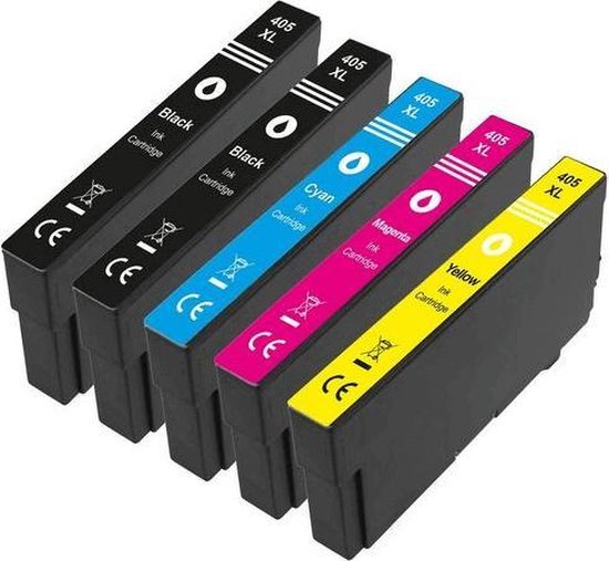 MediaHolland - Huismerk Inkt Cartridges voor Epson 405XL Printers - Set van 5 Stuks - 4 Kleuren - Epson Inktpatronen, Cartridge