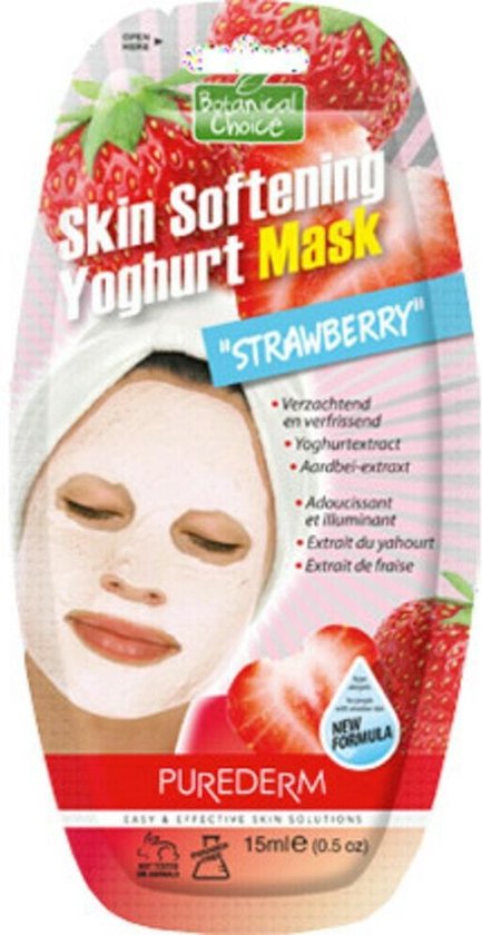 Vrijgevigheid ik luister naar muziek Steen Purederm Skin Softening Yoghurt Strawberry Masker Masker 15 ml | bol.com