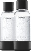 Mysoda - Set van 2 herbruikbare flessen van 0.5 liter - Black