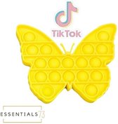 ESSENTIALS73 Fidget Toy Pop it - Vlinder - Butterfly - Geel - Tiktok - Popper - Speelgoed - Alfabet