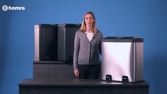 Homra NEVIQ 2x30L duo poubelle poubelle - 60 litres - poubelle à double  poubelle 