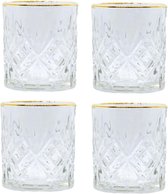 Orange85 Whiskey Glazen - Met Gouden Rand - 4 stuks - Tumbler - Luxe - Likeur