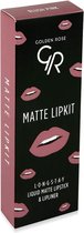 Golden Rose Matte LIPKIT :BLUSH PINK Matte vloeibare lippenstift & lipLiner combinatie