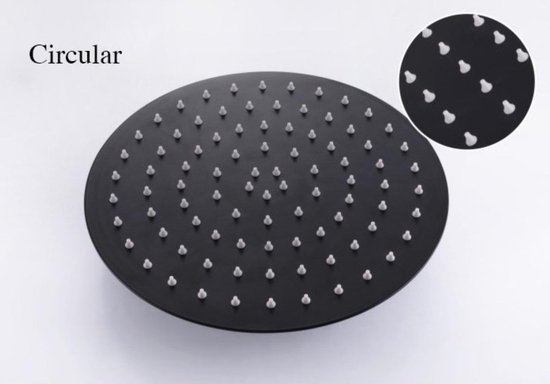 SaniSupreme Yosemite |Ensemble de douche pluie Massief| Intégré | Noir mat | Ensemble de douche| 25 CM | Douche de pluie |Douchette à main