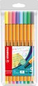 foto van STABILO point 88 - Fineliner 0,4 mm - Speciale Etui - Met 8 Pastel Kleuren