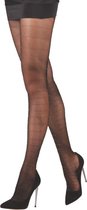 Daymod Lara Chique - Panty Met Patroon - Luxe Fantasie panty Dames - 30 Den (D1121185) - ZWART - Maat L