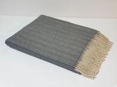 LVL Style Deken - Plaid -Merino wol - 100% Nieuw - 140x200cm - GRIJS/TAUPE