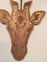 Kinderkamer decoratie/Wand decoratie Hangende giraf ,hout 31 cm/Babyshower cadeau-