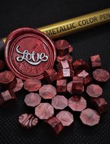 Waxzegels / Lakzegels & metallic zilveren stift voor het maken van een lakstempel - Bordeaux Rood
