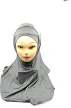 Grijze zachte hoofddoek,  Mooie hijab 2 stuks ( onderkapje+ hijab)
