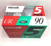Maxell UR 90 Cassette Tape normal position 5 Pack /  Uiterst geschikt voor alle opnamedoeleinden / Sealed Blanco Cassettebandje / Cassettedeck / Walkman / Maxell cassettebandje.