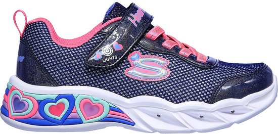 Skechers Sneakers - Maat 33 - Meisjes - navy - roze - wit | bol.com