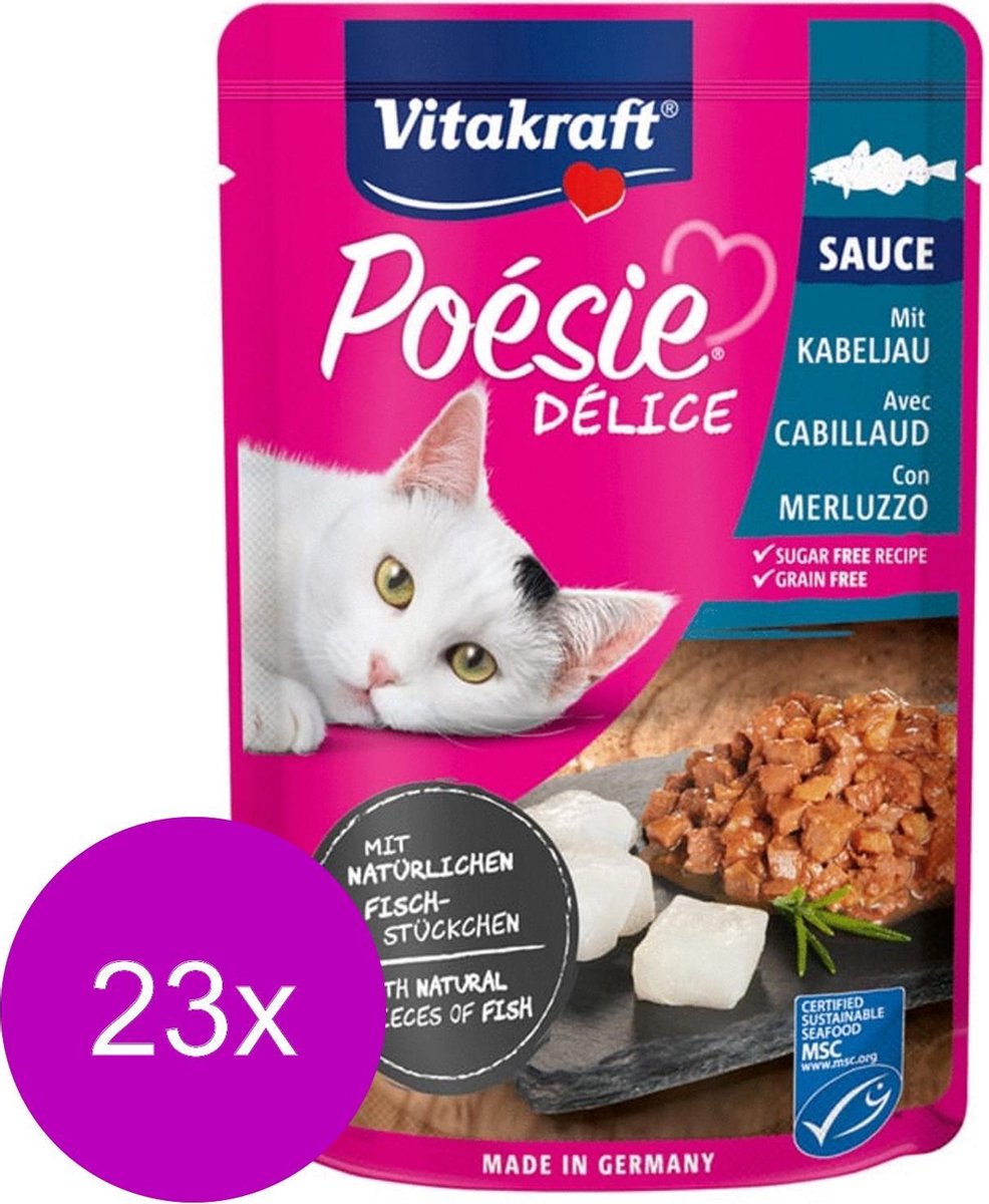 Vitakraft Vitakraft Poésie Deli Sauce Pouch 85 g - Kattenvoer - 23 x Kabeljauw