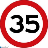 Simbol - Stickers 35 km - Maximaal 35 km/u - Duurzame Kwaliteit - Formaat ø 5 cm.