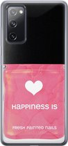 Leuke Telefoonhoesjes - Hoesje geschikt voor Samsung Galaxy S20 FE - Nagellak - Soft case - TPU - Print / Illustratie - Roze