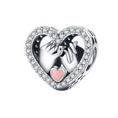 Hart belofte liefde bedel met zirconia | love promise bead | Zilverana | geschikt voor Biagi , Pandora , Trollbeads armband | 925 zilver