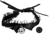 Banoch - Lace collar bell - halsband kant met zilveren bel - choker